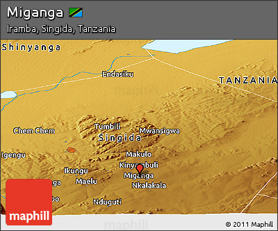 Physical Panoramic Map of Miganga