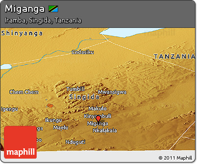 Physical Panoramic Map of Miganga