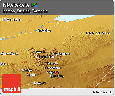 Physical Panoramic Map of Nkalakala