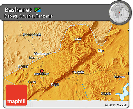 Political 3D Map of Bashanet