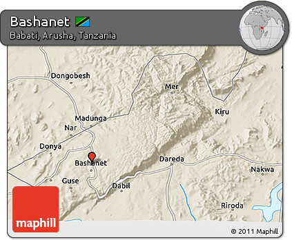Shaded Relief 3D Map of Bashanet