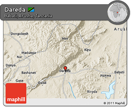 Shaded Relief 3D Map of Dareda