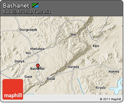Shaded Relief 3D Map of Bashanet