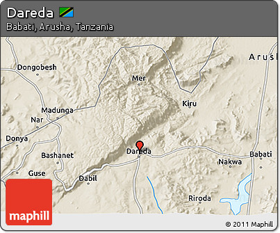 Shaded Relief 3D Map of Dareda