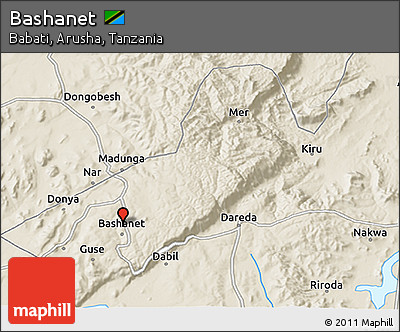 Shaded Relief 3D Map of Bashanet