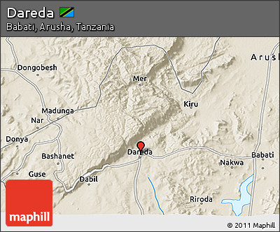 Shaded Relief 3D Map of Dareda