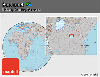 Gray Location Map of Bashanet