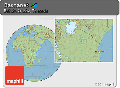 Savanna Style Location Map of Bashanet