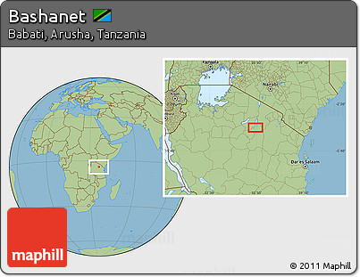 Savanna Style Location Map of Bashanet