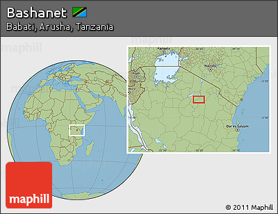 Savanna Style Location Map of Bashanet