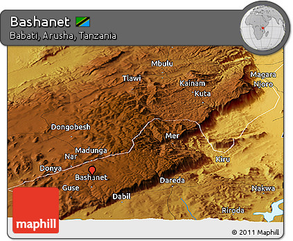 Physical Panoramic Map of Bashanet