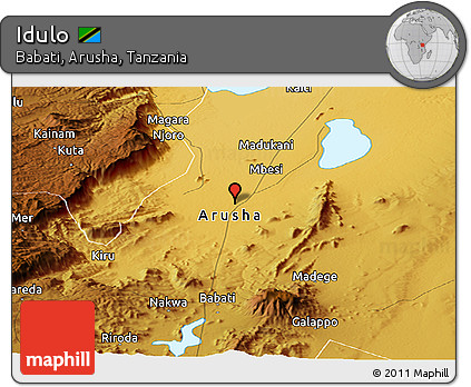 Physical Panoramic Map of Idulo