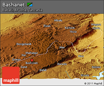 Physical Panoramic Map of Bashanet