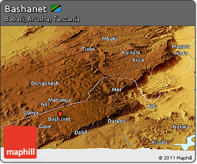 Physical Panoramic Map of Bashanet