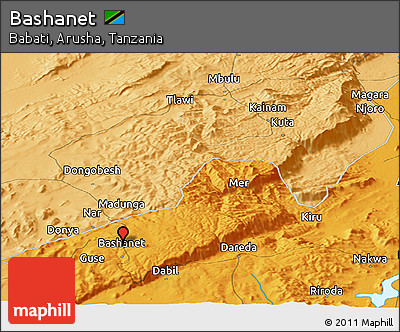 Political Panoramic Map of Bashanet