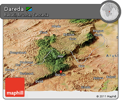 Satellite Panoramic Map of Dareda