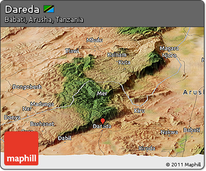 Satellite Panoramic Map of Dareda