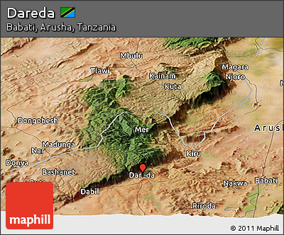 Satellite Panoramic Map of Dareda