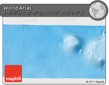 Physical 3D Map of the Area around 4° 1' 30" S, 36° 28' 30" W
