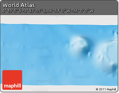 Physical 3D Map of the Area around 4° 1' 30" S, 36° 28' 30" W