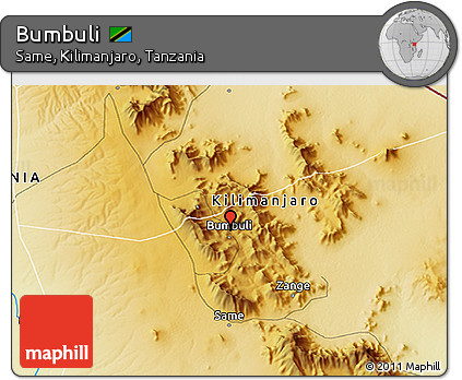 Physical 3D Map of Bumbuli