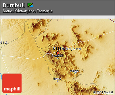 Physical 3D Map of Bumbuli