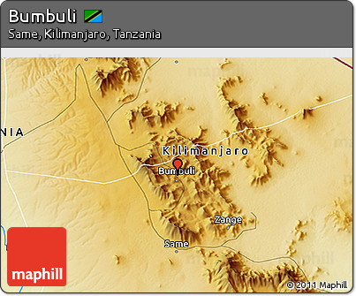 Physical 3D Map of Bumbuli