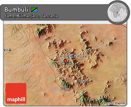 Satellite 3D Map of Bumbuli