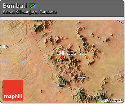 Satellite 3D Map of Bumbuli