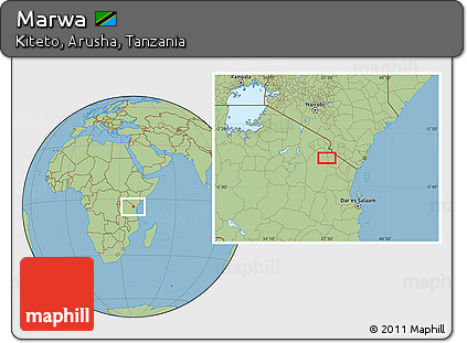 Savanna Style Location Map of Marwa