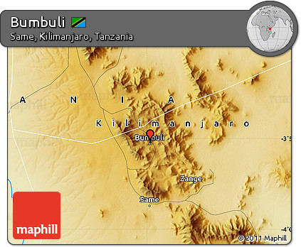 Physical Map of Bumbuli
