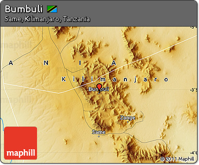 Physical Map of Bumbuli