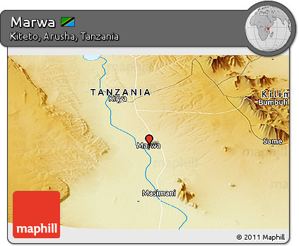 Physical Panoramic Map of Marwa