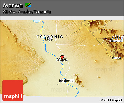 Physical Panoramic Map of Marwa