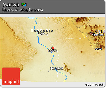 Physical Panoramic Map of Marwa