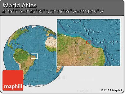 Satellite Location Map of the Area around 4° 1' 30" S, 38° 10' 29" W