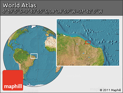 Satellite Location Map of the Area around 4° 1' 30" S, 38° 10' 29" W