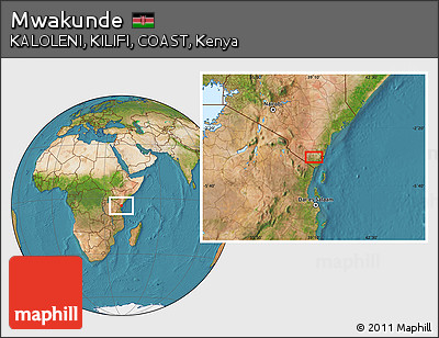 Satellite Location Map of Mwakunde