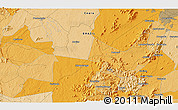 Political 3D Map of the area around 4° 1' 30" S, 39° 1' 29" W