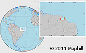 Gray Location Map of the area around 4° 1' 30" S, 39° 1' 29" W