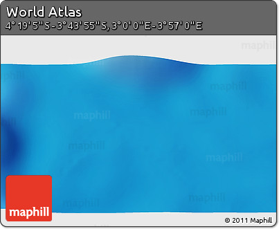 Physical 3D Map of the Area around 4° 1' 30" S, 3° 28' 30" E