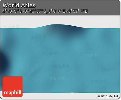Satellite 3D Map of the Area around 4° 1' 30" S, 3° 28' 30" E