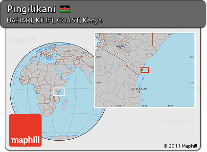 Gray Location Map of Pingilikani