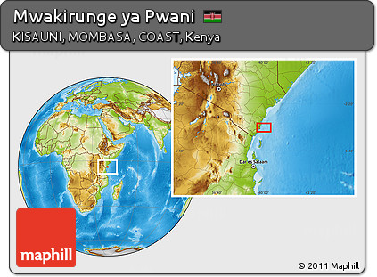 Physical Location Map of Mwakirunge Ya Pwani