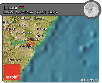 Satellite Map of Likoni