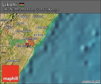 Satellite Map of Likoni