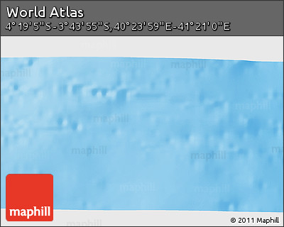 Physical 3D Map of the Area around 4° 1' 30" S, 40° 52' 30" E