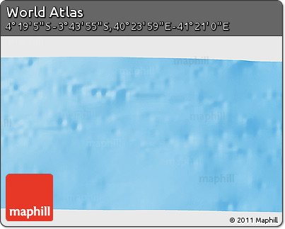 Physical 3D Map of the Area around 4° 1' 30" S, 40° 52' 30" E
