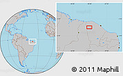 Gray Location Map of the area around 4° 1' 30" S, 40° 43' 30" W