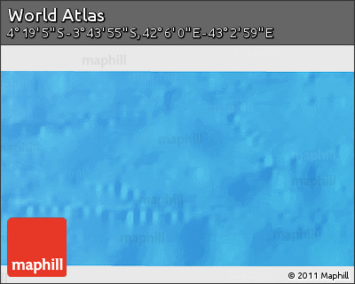 Physical 3D Map of the Area around 4° 1' 30" S, 42° 34' 30" E